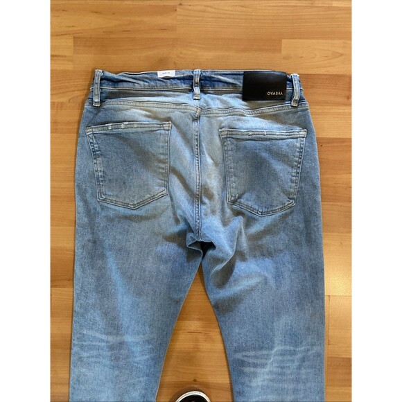 OVADIA NY Men's Size 34 Light PAINT SPLATTER Skinny Fit Mid Rise Stretch Jeans - Picture 7 of 14